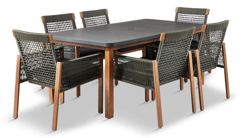 Vernon All-Weather Wicker Casual Outdoor/Patio Dining Set, 7-pc Z6860