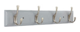 Voisin Stainless Steel 4-Hook Rail, Flint Grey, 27-in