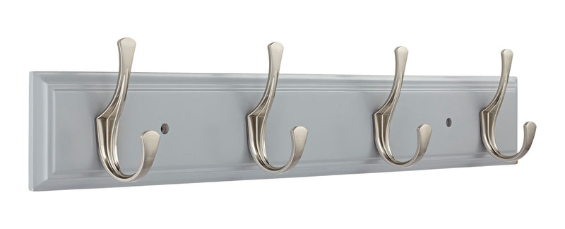 Voisin Stainless Steel 4-Hook Rail, Flint Grey, 27-in K2345