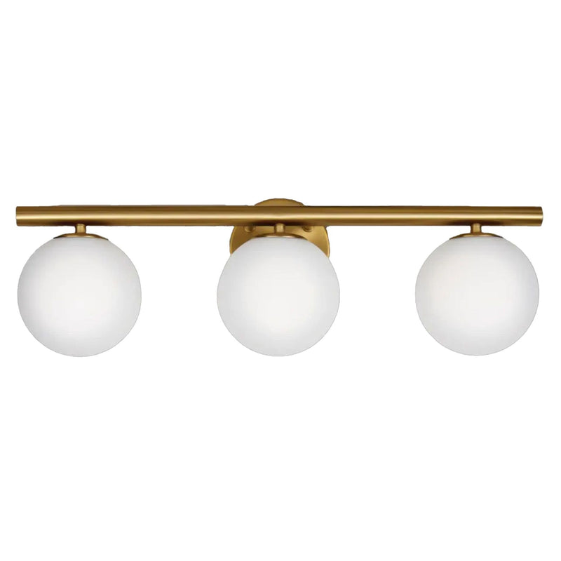 Winslow 3-Light Vanity Light Fixture with Opal Glass Shades, Brushed Gold X3433