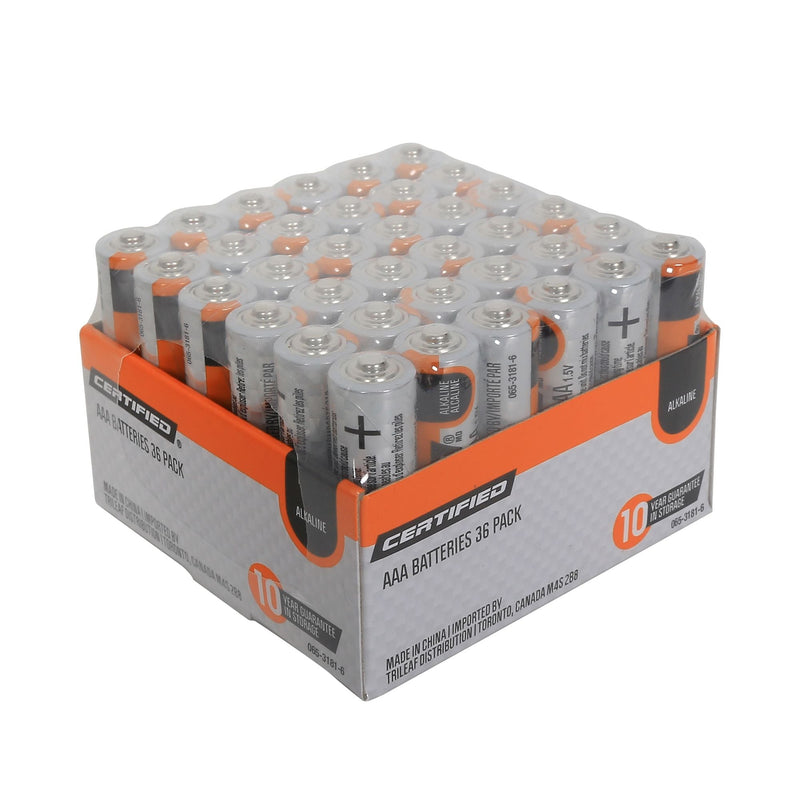 AAA Alkaline Battery Set, All Purpose, Long Shelf Life, 36-pk W8923