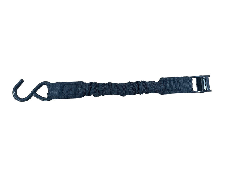 Bungee Cam-Buckle Tie-Down, 600-lb Break Strength, Black, 8-ft, 2-pk C9006