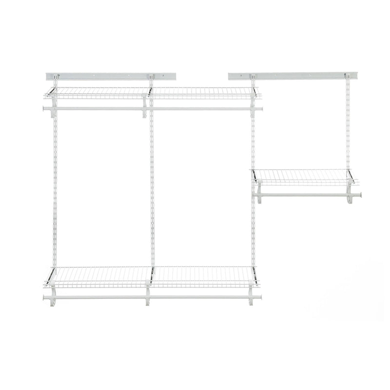 Wire Shelf Track Closet Organizer Kit, White, 4 x 6-ft Q4944