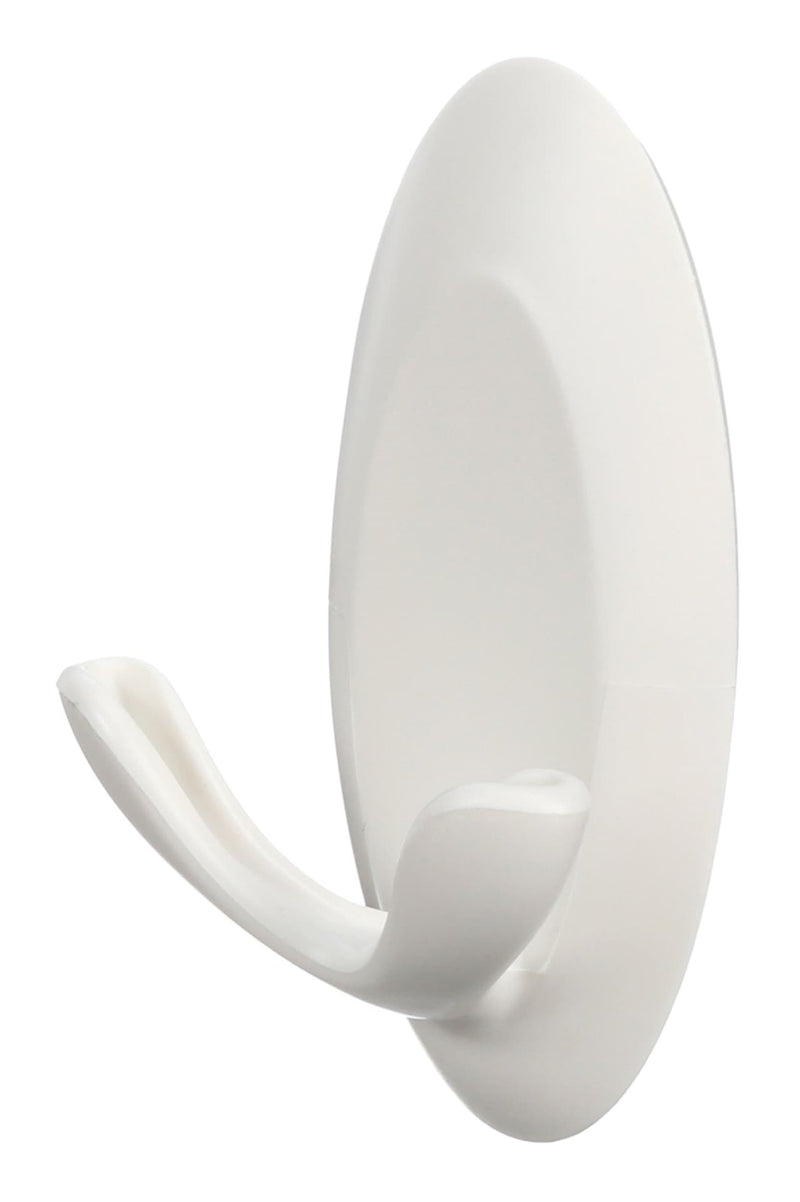 Decorative Quartz Double Hook with Adhesive Strips, White, 3-lbs, 2 Strips Per Pack J6322