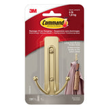 Large Satin Brass Hook, 17036BR-EF | 1 Hook, 1 Strip per Pack