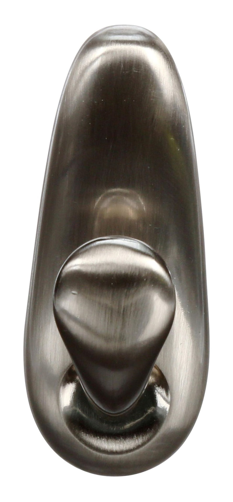 Medium Decorative Metal Hook with Adhesive Strips, Brushed Nickel, 3-lbs, 1 Strip per Pack I8214