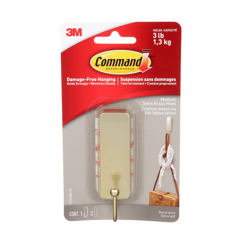 Medium Satin Brass Hook S7164