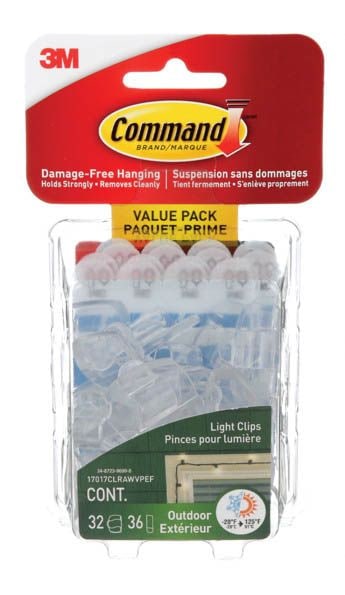 Outdoor Light Clips with Foam Strips, No Surface Damage, 32 Strips per Pack H8866