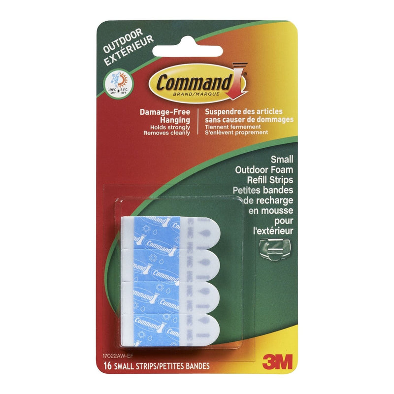 Outdoor Small Foam Adhesive Strip Refills, 16 Strips per Pack F1722