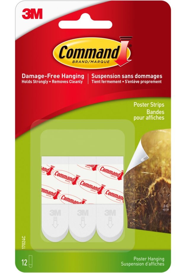Removable Hook with Adhesive Strips, Damage Free Hanging, Reusable, Re-Position X7946