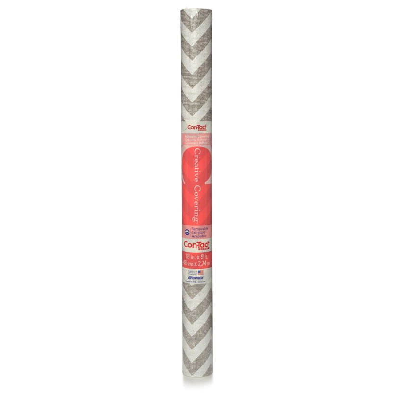 Con-Tact Creative Covering Removable Adhesive Shelf/Drawer Liner, Chevron, 18-in x 9-ft X8774