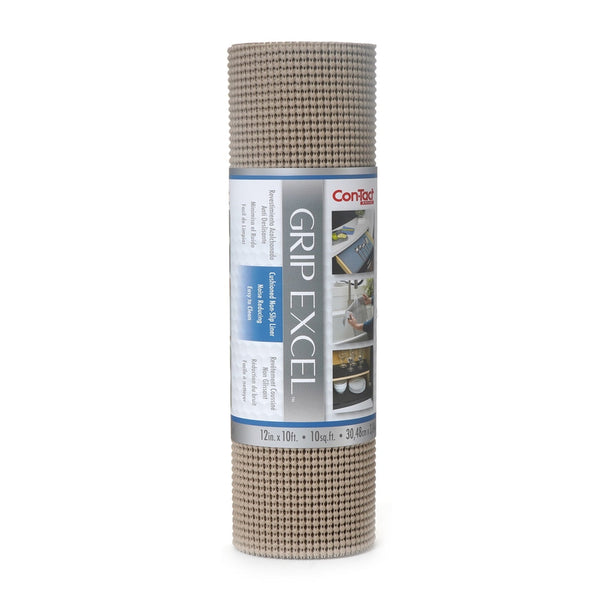 Con-Tact Grip Excel Non-Adhesive Cushioned Shelf/Drawer Liner, Taupe, 12-in x 10-ft C0692