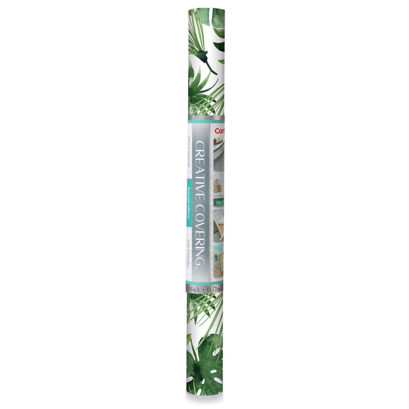 Con-Tact Removable Adhesive Shelf/Drawer Liner, Leaf Print, 18-in x 9-ft F9303
