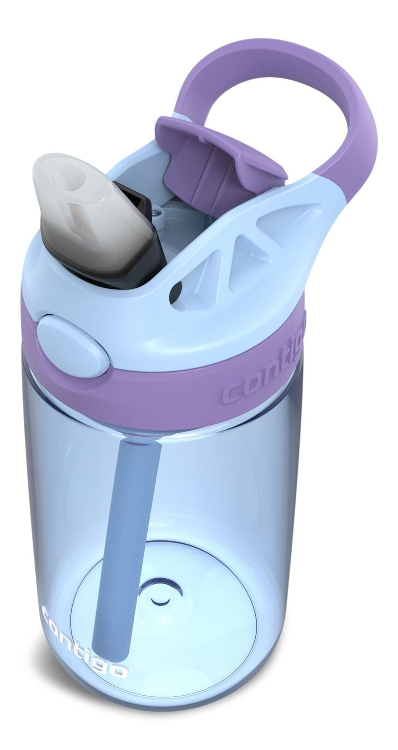 Aubrey Kids' Water Bottle, 14-oz, Periwinkle/Amethyst, with Lid & Straw U1697