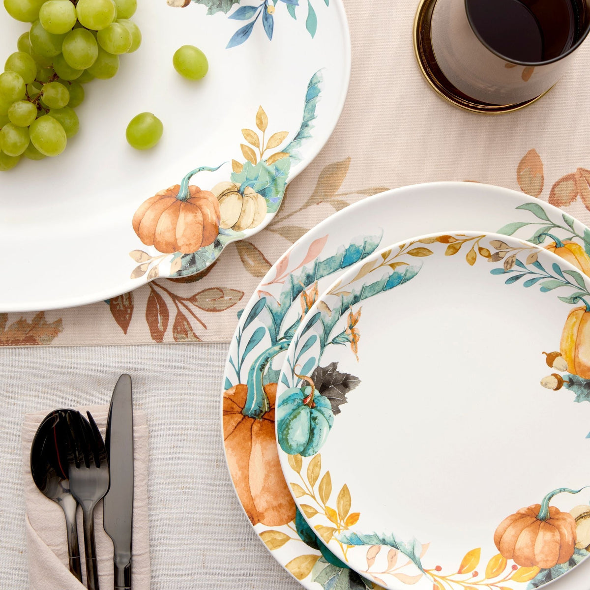 Lightweight Stoneware Harvest Dinnerware Set, Serves 4, 12-pc