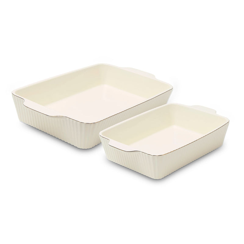 Dishwasher Safe Cream Nested Baking Dish Set, 2-pc I1301