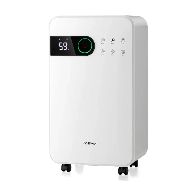 32 Pints Dehumidifier with Sleep Mode and 24H Timer for Home Basement-White S7511