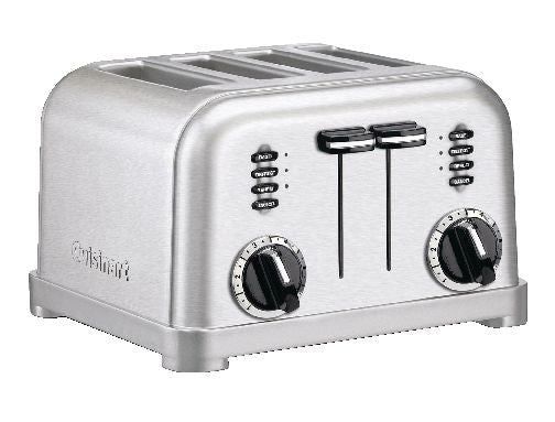 Metal Classic Toaster with 6 Settings, Stainless Steel, 4-Slices