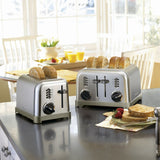 Metal Classic Toaster with 6 Settings, Stainless Steel, 4-Slices