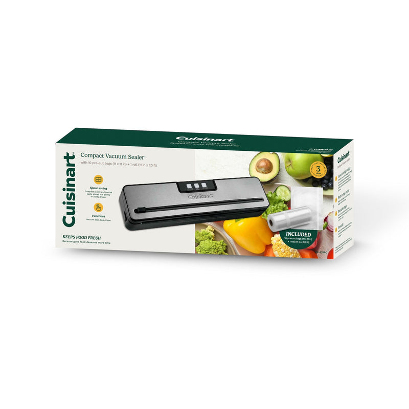 Slim Vacuum Sealer, with 10 Pre-Cut Bags & 1 Roll R7244