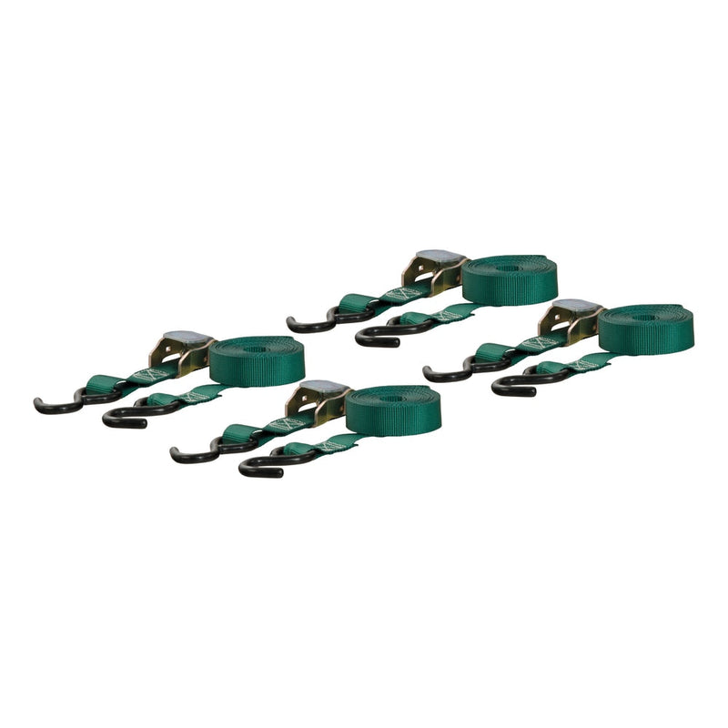 83016 Cargo Straps with S-Hooks, Dark Green, 300-lb, 16-ft, 4-pk O6162