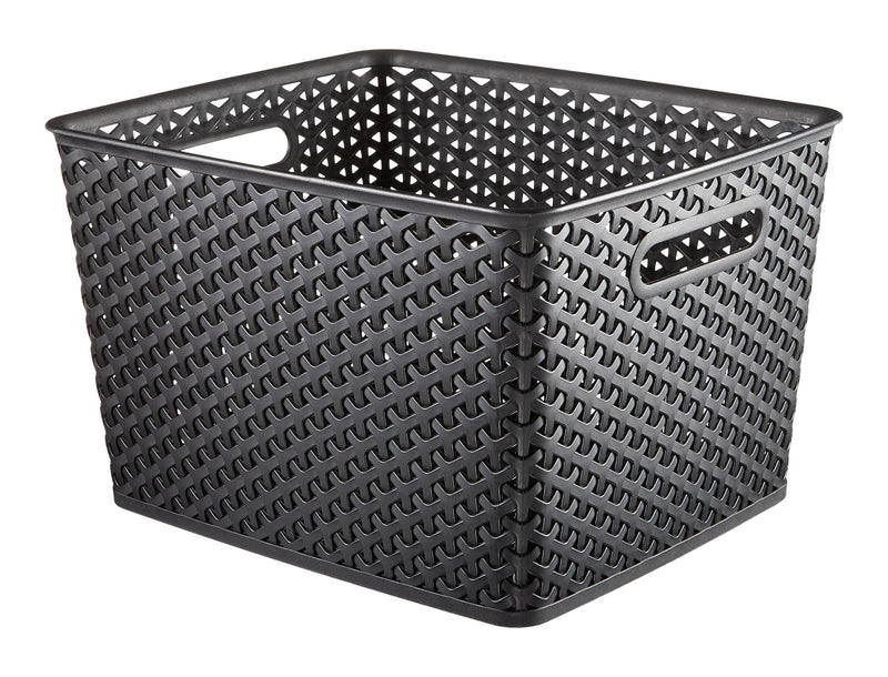 My Style Woven Storage Basket, Large, Black P9876