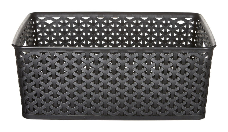 My Style Woven Storage Basket, Medium, Black N3066