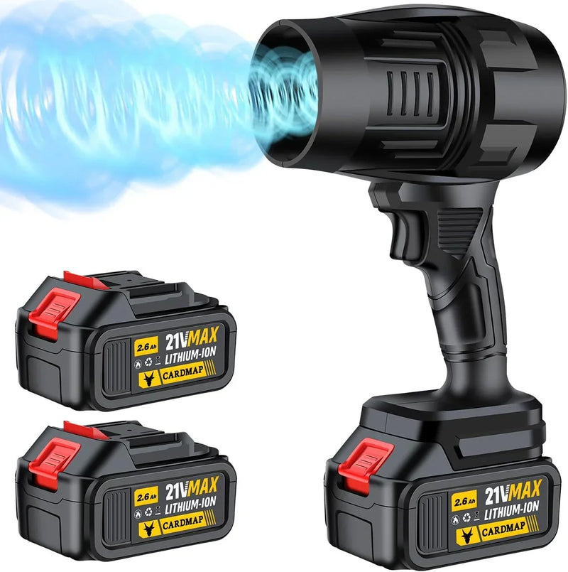 Electric Cordless Leaf Blower, Handheld Electric Leaf Blower, Mini Jet Dry Blower Fan with 2 Packs 2.6Ah Batteries and Charger, Violent Turbo Jet Blower for Lawn, Patio, Outdoors, Car, Home R5505