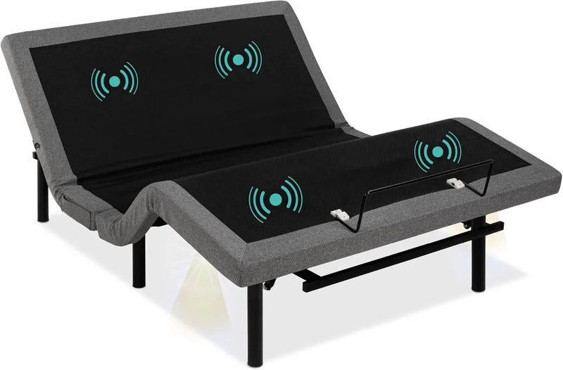 Ergonomic Twin XL Size Adjustable Bed Frame, Electric Base w/Wireless Remote Control, Nightlight, Massager, 2 USB Ports H5623