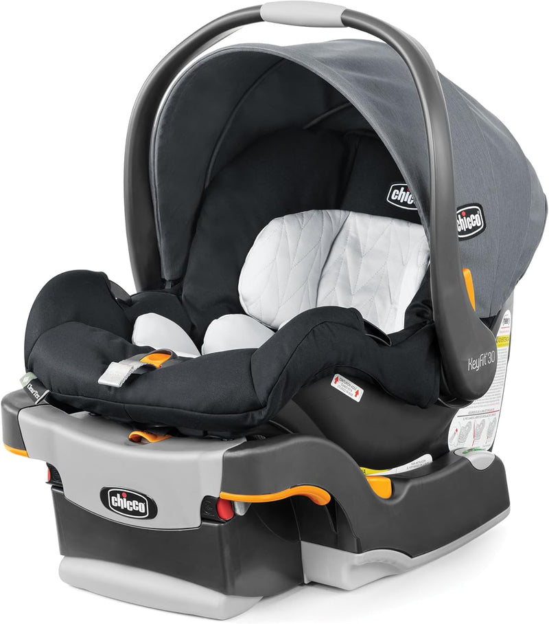 Infant Car Seat and Base, Rear-Facing Seat for 4-30 lbs., Includes Head and Body Support, Compatible with Strollers, Baby Travel Gear - Pewter/Grey R8775