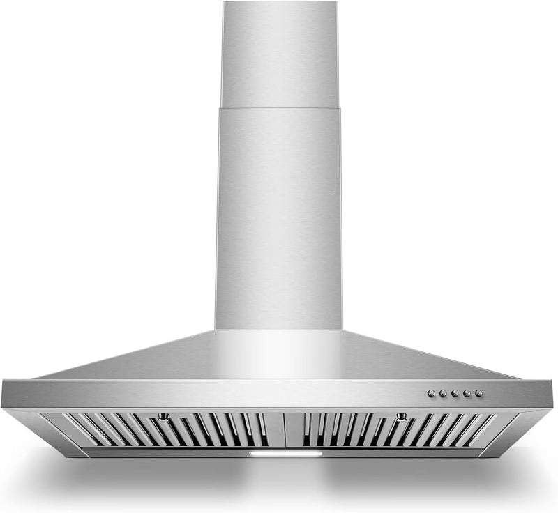 30-inch Wall Mount Range Hood 450CFM - Stainless Steel Kitchen Vent Hood, Ultra Quiet 55dB, Ducted/Ductless Convertible, 3-Speed + LED Light,... Q7009
