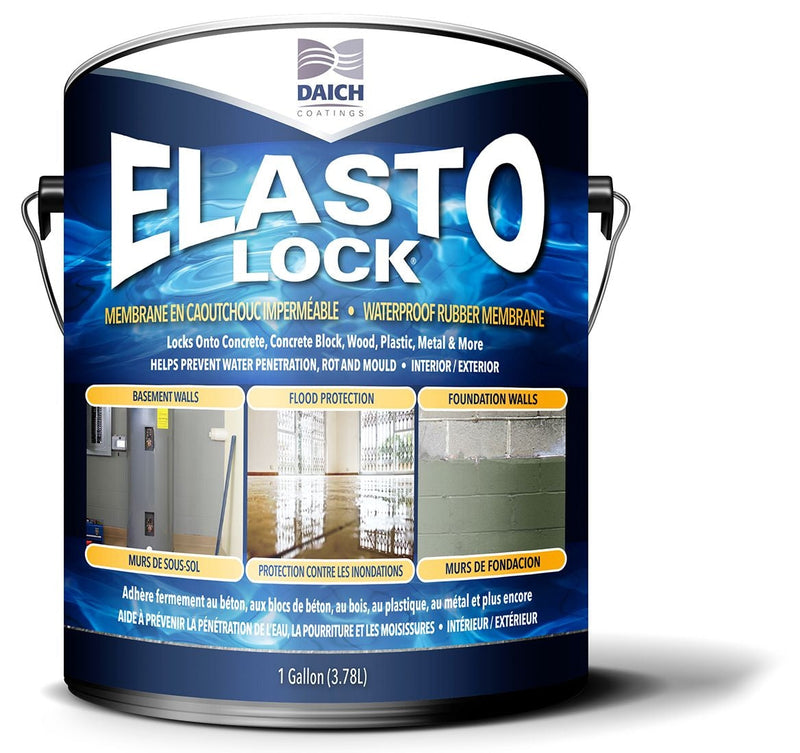 Coatings Elasto-Lock Damp-Proof Rubber Membrane, 3.78-L/1-Gallon S9943