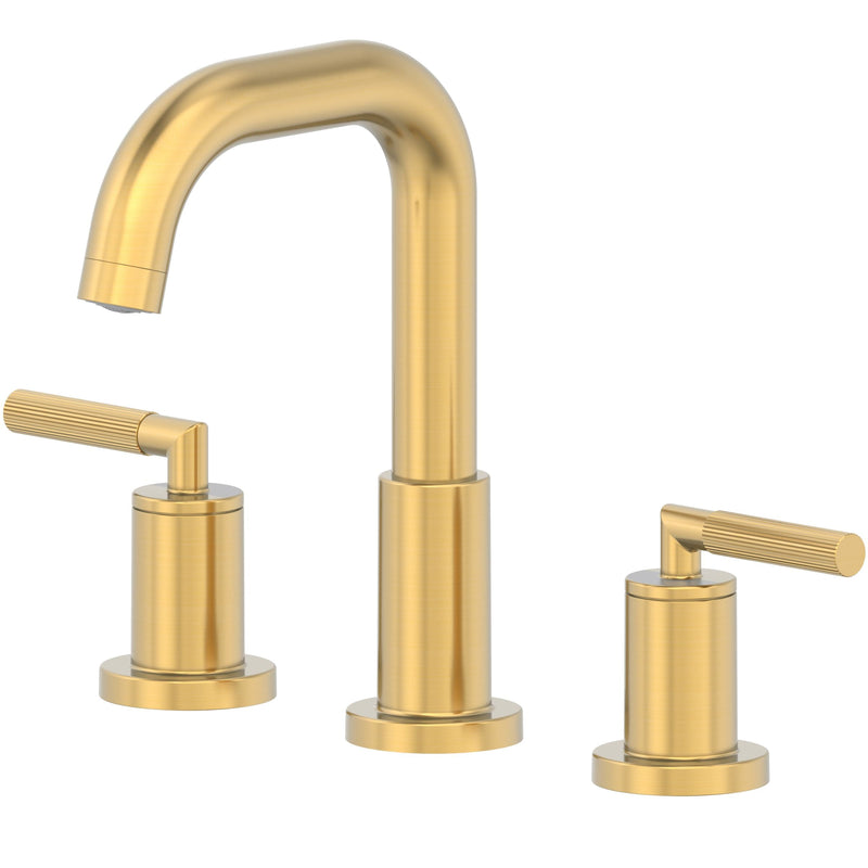 Dorian 2-Handle Widespread 8-in Centreset Lavatory/Bathroom Sink Faucet, Brushed Gold E8759