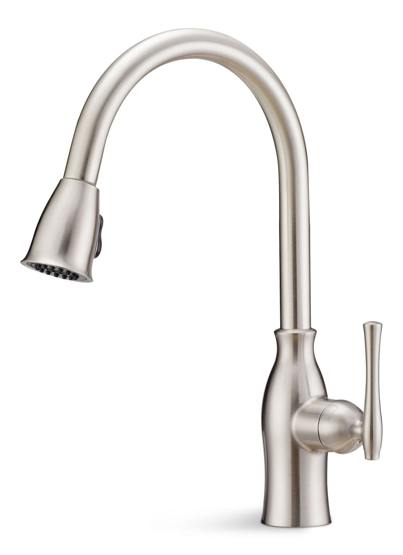 Lisa Single-Handle High Arc Pull-Down Kitchen Faucet, Brushed Nickel M0727
