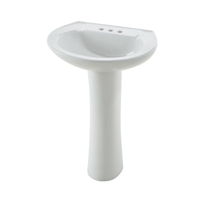 Pedestal Sink with Leg, White, 22.64 x 18 x 33.66-in Z1557