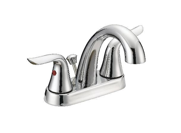 Plymouth Double Handle 4-in Centreset Bathroom Sink Faucet with Pop-Up Drain, Chrome Q5624