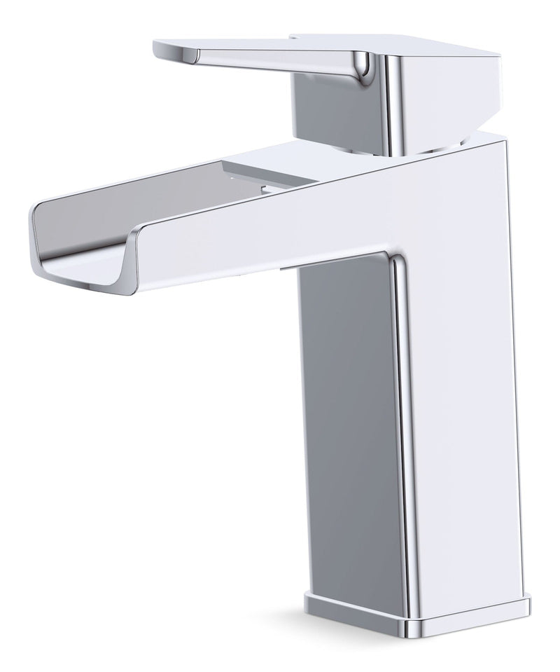 Reeve Single Handle Single Hole 4-in Centerset Bathroom Sink Faucet with Pop-up Drain, Chrome L7576