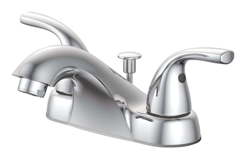 Renovate Double Handle Bathroom Sink Faucet with Pop-up Drain, 4-in Centreset, Chrome T8135