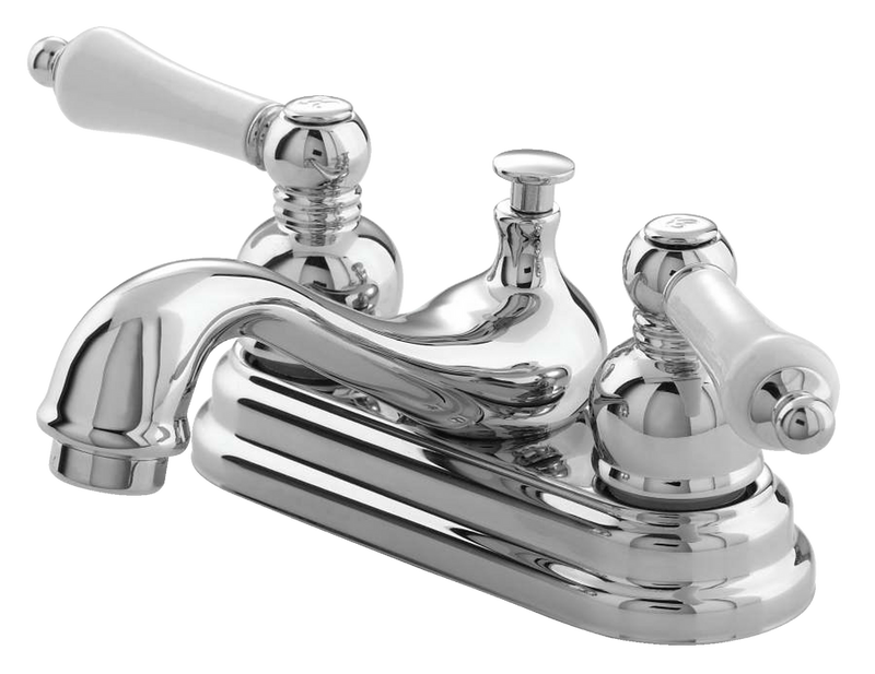 Sheridan Double Handle 4-in Centreset Bathroom Sink Faucet with Pop-Up Drain, Chrome Q7801
