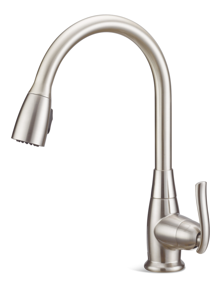 Terrazo Single Handle Pull Down Kitchen Faucet, Stainless Steel Q5640