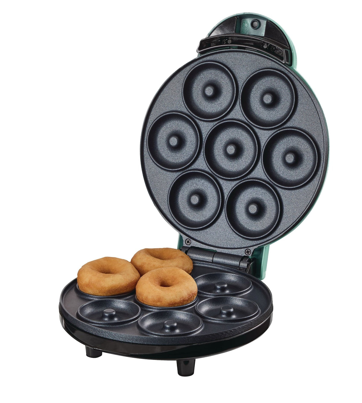 Express Mini Compact Electric Donut Maker, Non-Stick Surface, Aqua