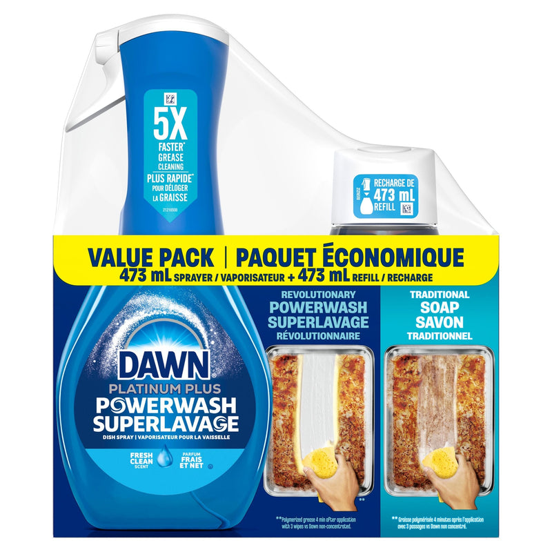 Platinum Powerwash Dish Spray, Fresh Scent Bundle, 1 Starter-Kit Z4345