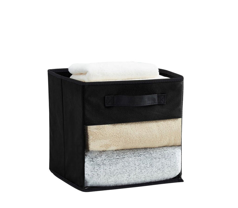 Collapsible Transparent Front Cube, 11-in, 6-pk, Black Z0889