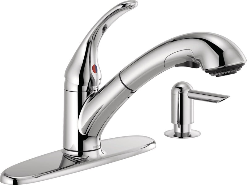 Principals Single Handle Pull Out Kitchen Faucet, Chrome A1210