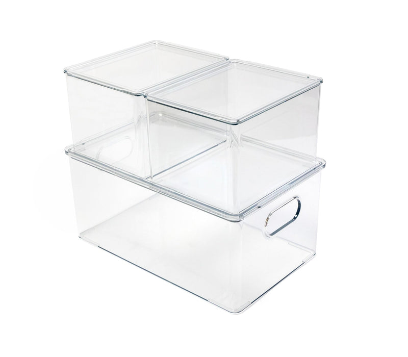 Clear Storage Bin Set, 3-pc I9390