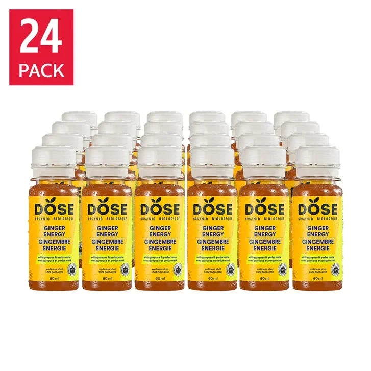 DOSE Organic Ginger Daily Booster shots, ENERGY pack, 24 x 60 mL (2 fl oz) K5776