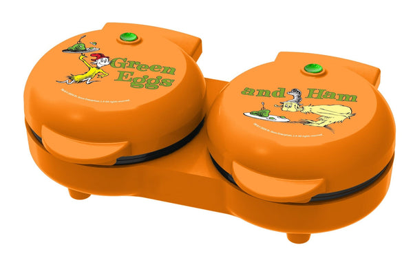 Dr. Seuss Dual Non-Stick Mini Grill & Griddle, 1100 W, Orange A2836