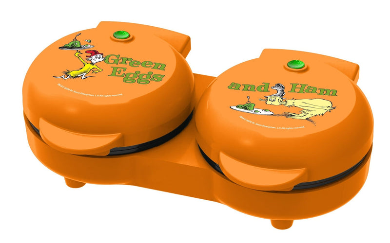Dr. Seuss Dual Non-Stick Mini Grill & Griddle, 1100 W, Orange A2836