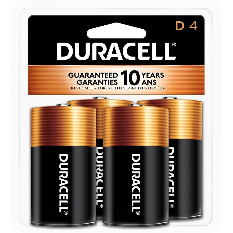 Coppertop D Alkaline Batteries, All Purpose, 4-pk V2324