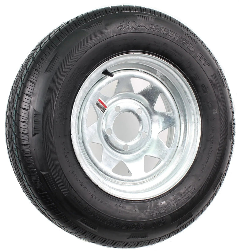 Radial Trailer Tire on Rim ST205/75R14 with 5 Lug Galvanized Spoke Wheel M5904
